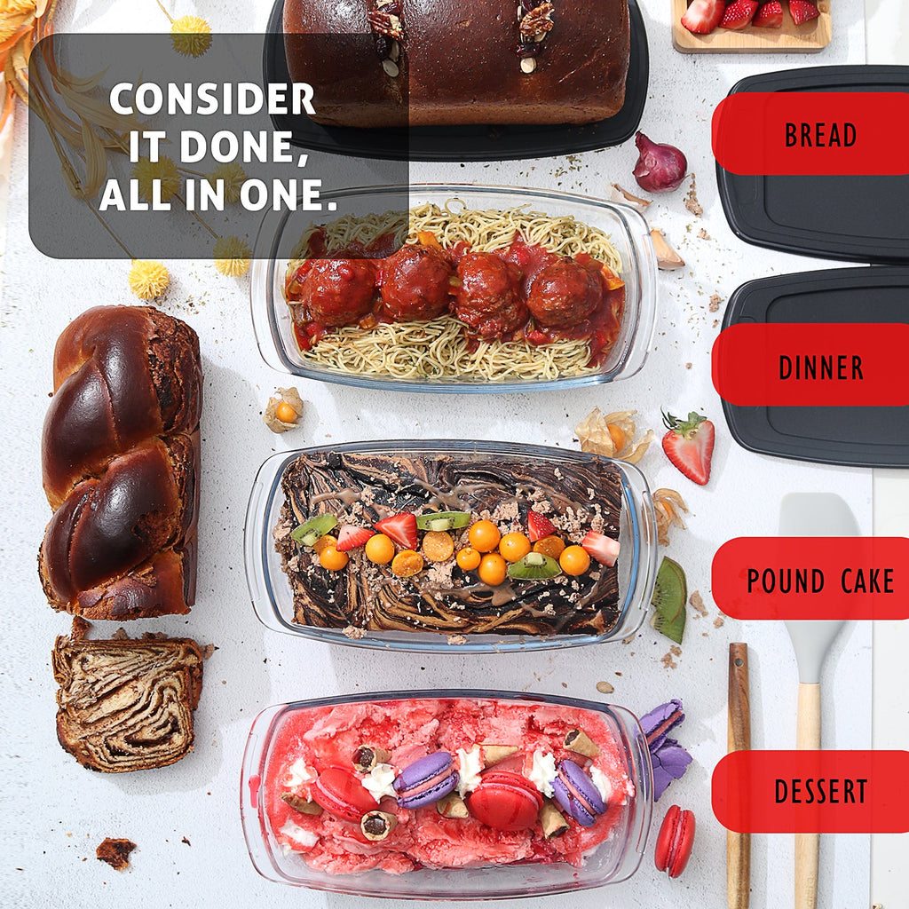 Eatex 3-Pack Glass Loaf Pans