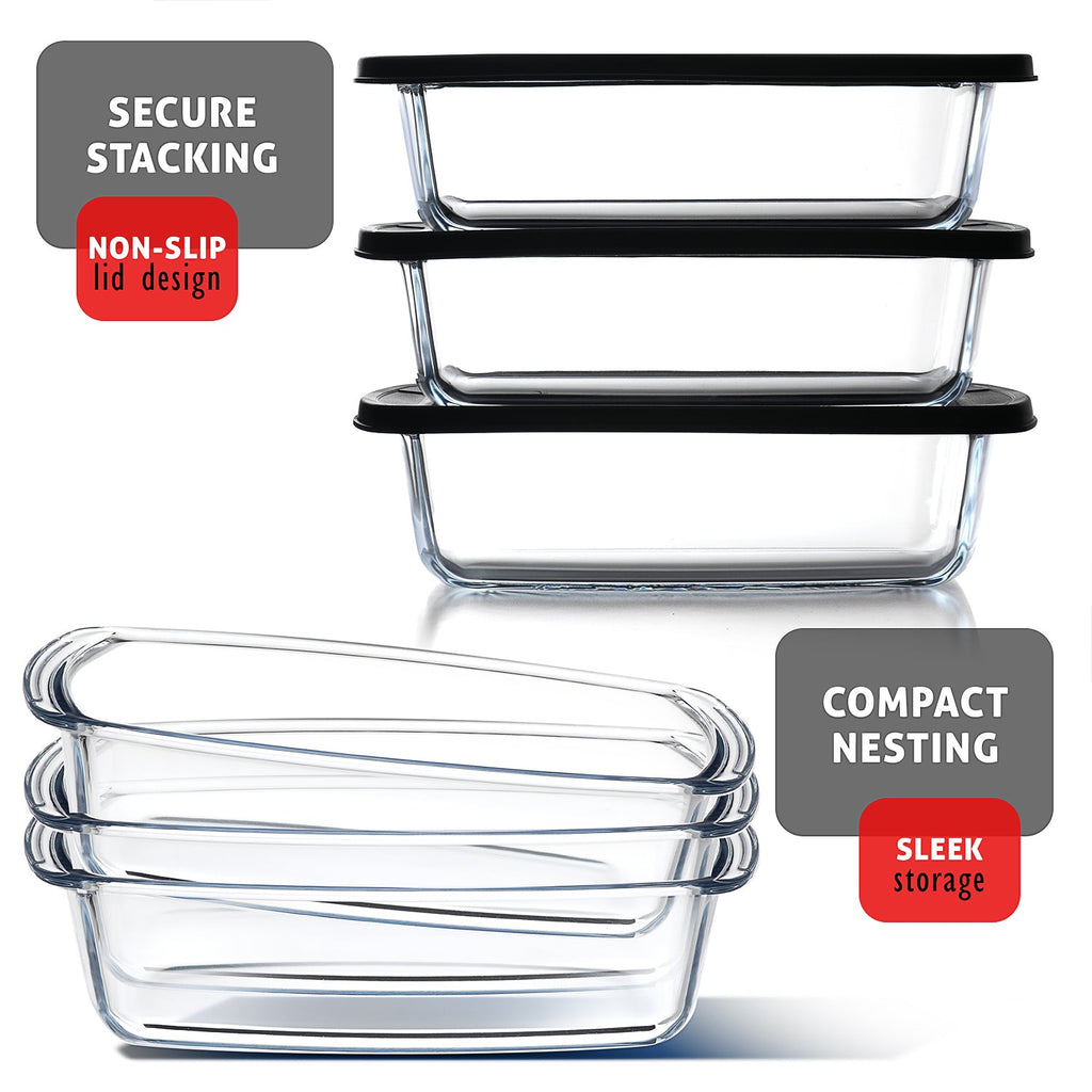 Eatex 3-Pack Glass Loaf Pans