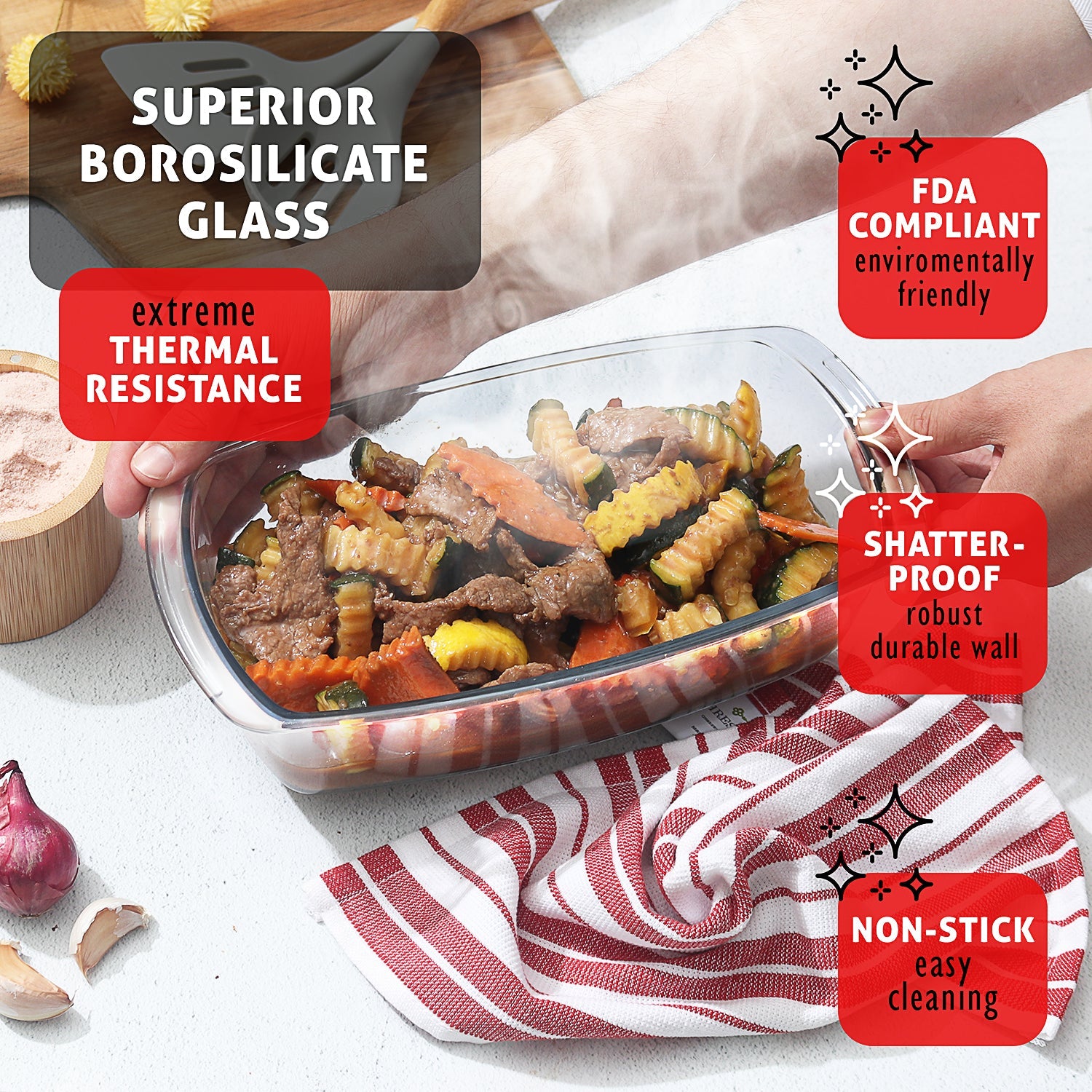 Eatex 3-Pack Glass Loaf Pans