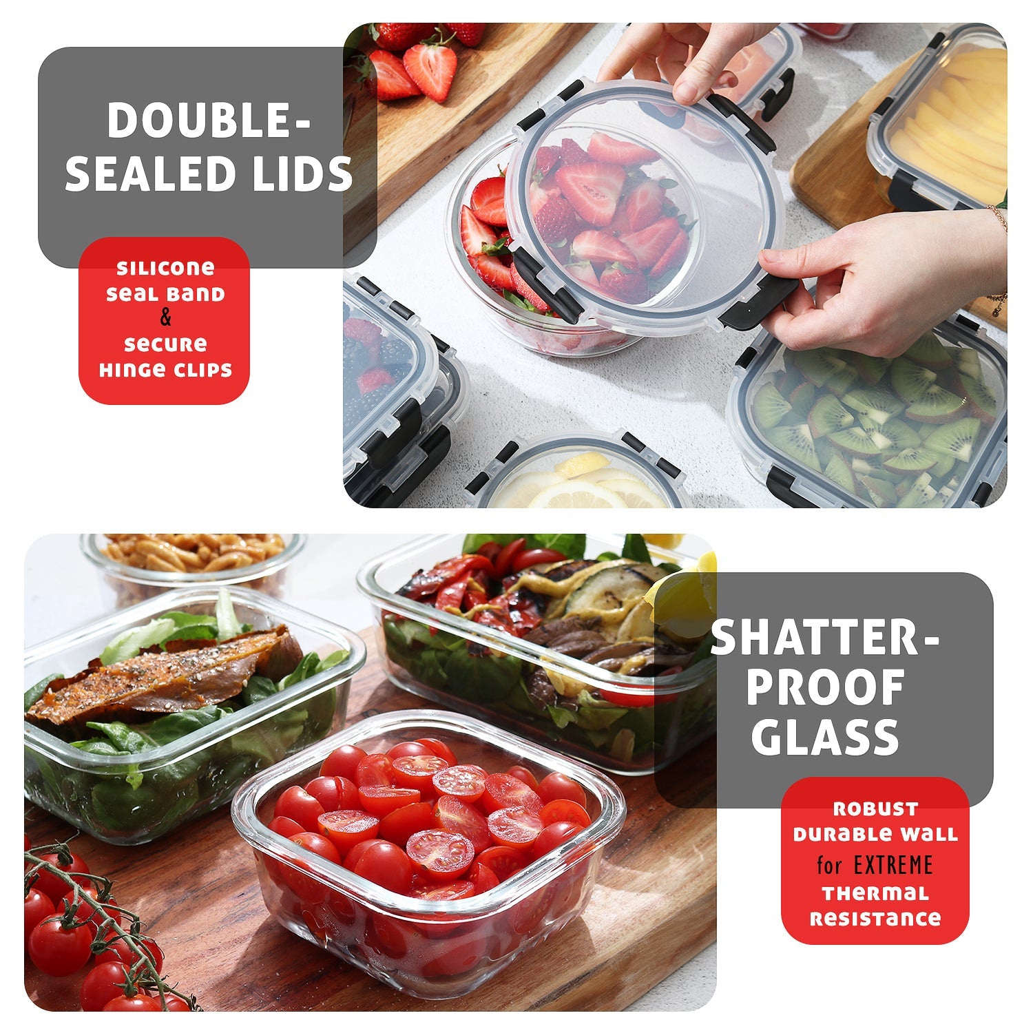Eatex 12-Pack Glass Storage Containers