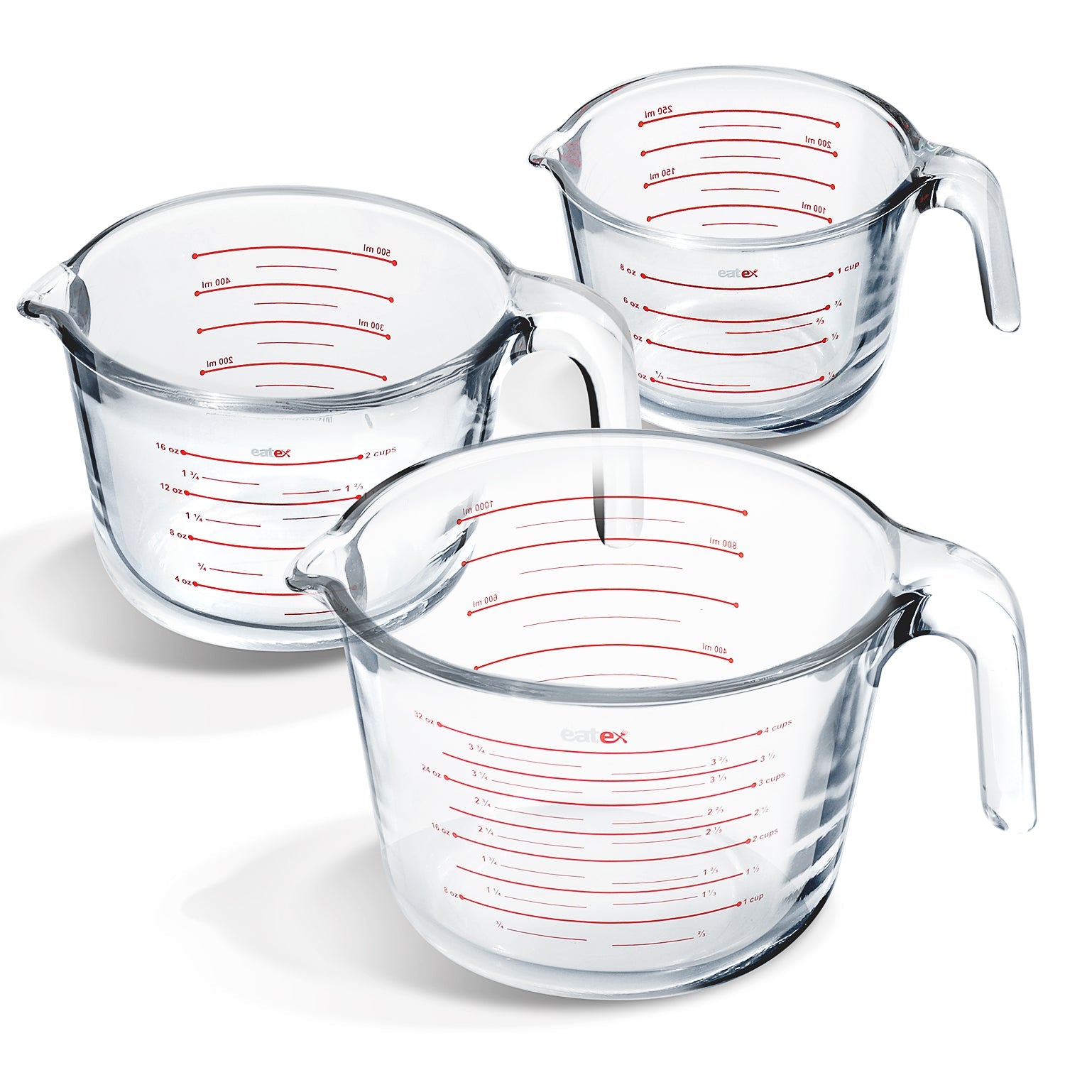 Eatex 3-Piece Glass Measuring Cup Set