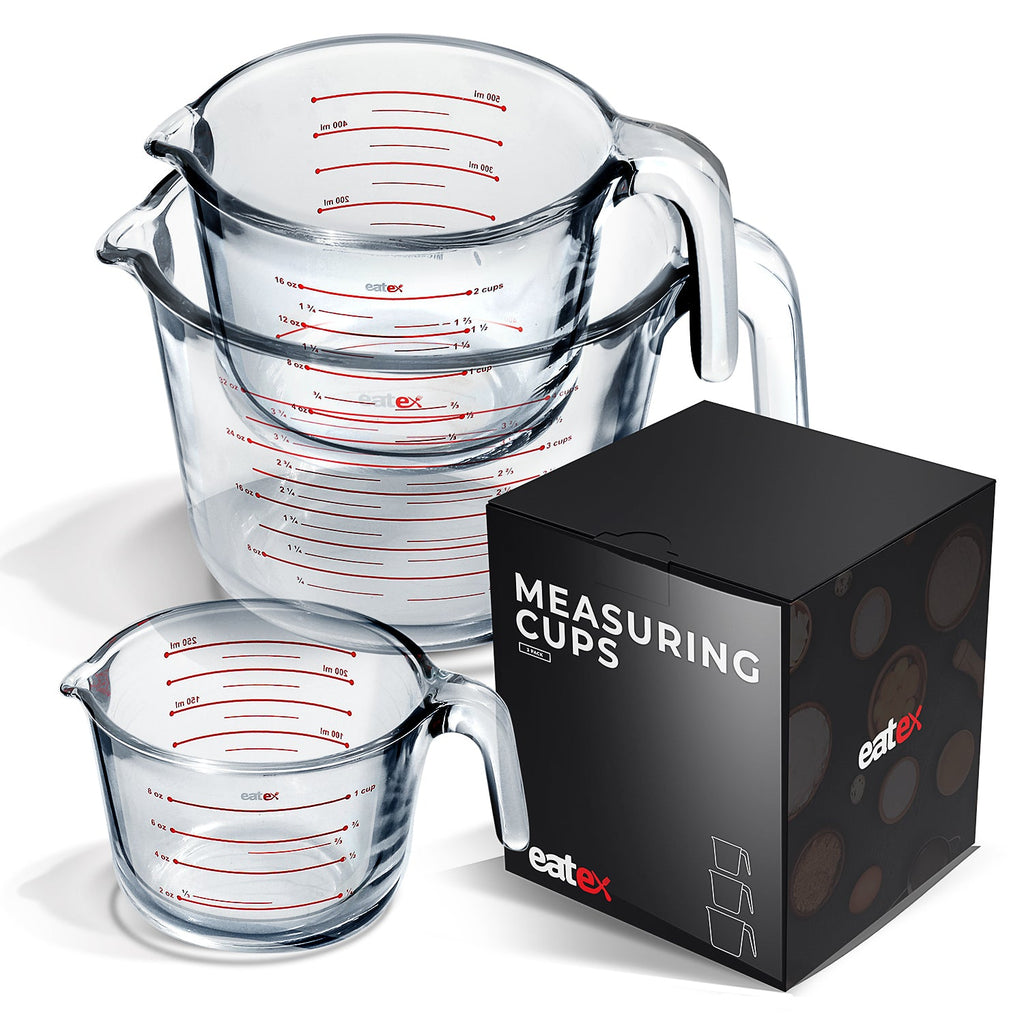 Eatex 3-Piece Glass Measuring Cup Set