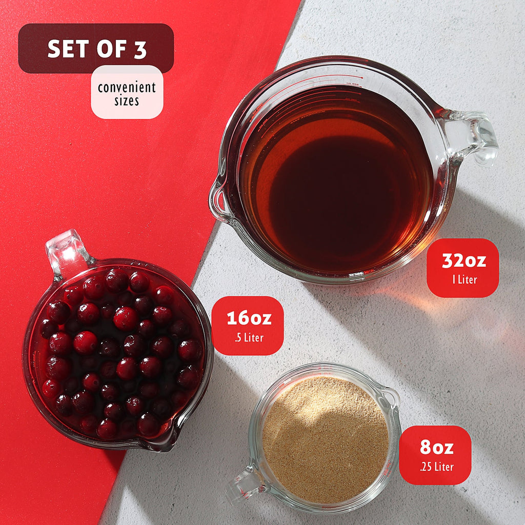 Eatex 3-Piece Glass Measuring Cup Set