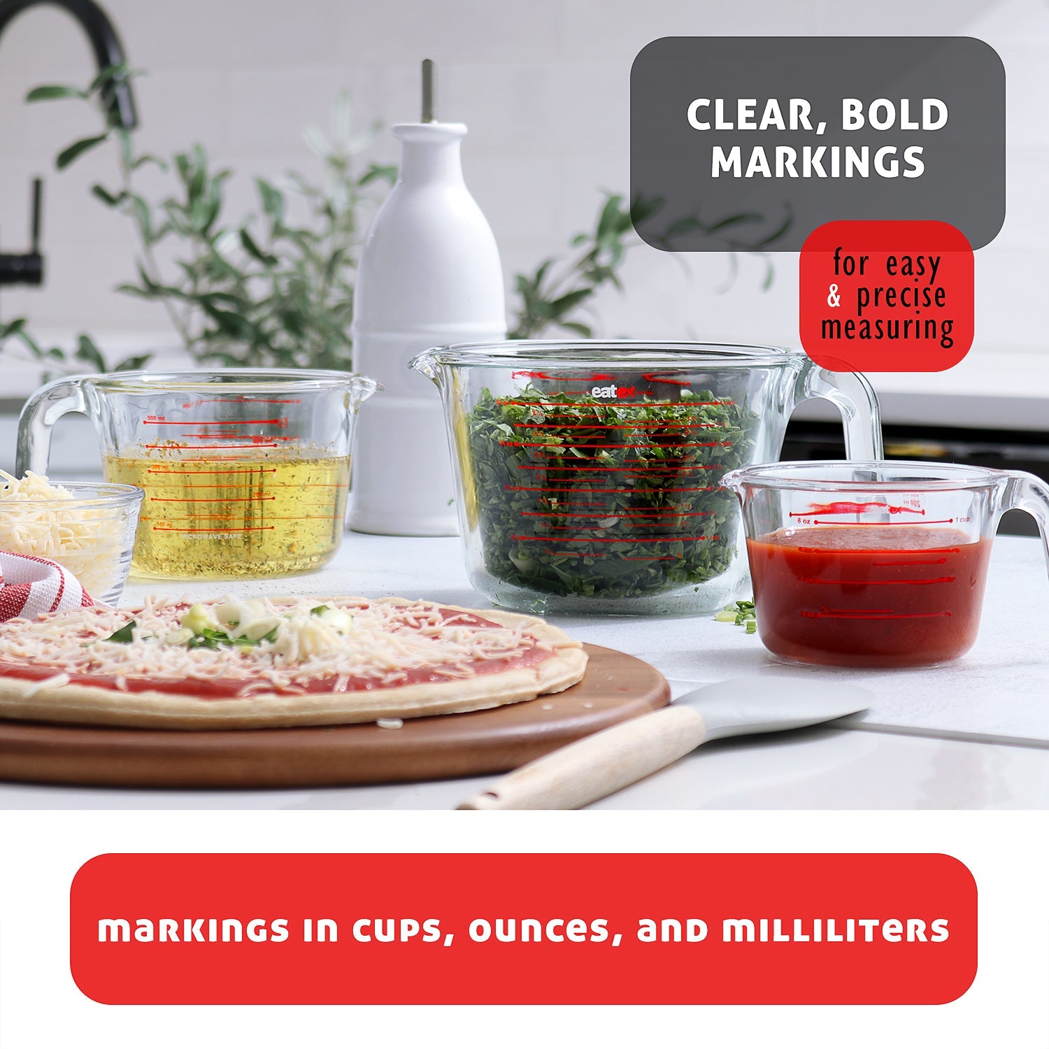 Eatex 3-Piece Glass Measuring Cup Set